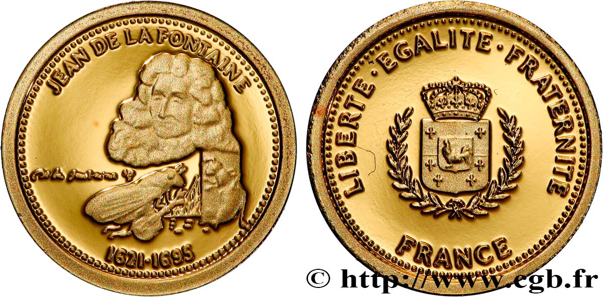 NUESTROS GRANDES HOMBRES Médaille, Jean de la Fontaine Prueba