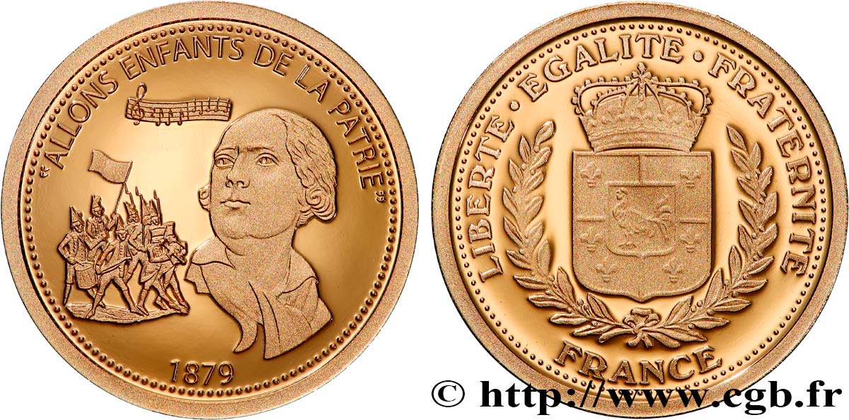 FUNFTE FRANZOSISCHE REPUBLIK Médaille, La Marseillaise Polierte Platte