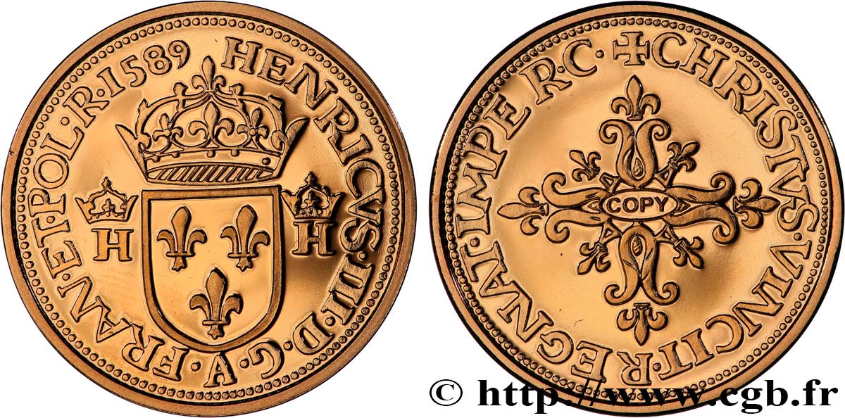 L OR DE LA FRANCE Médaille, Reproduction de monnaie Polierte Platte
