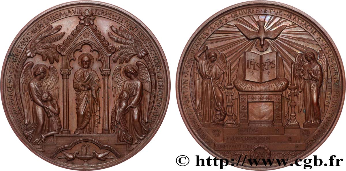 TERZA REPUBBLICA FRANCESE Médaille de Baptême, Communion et Confirmation SPL