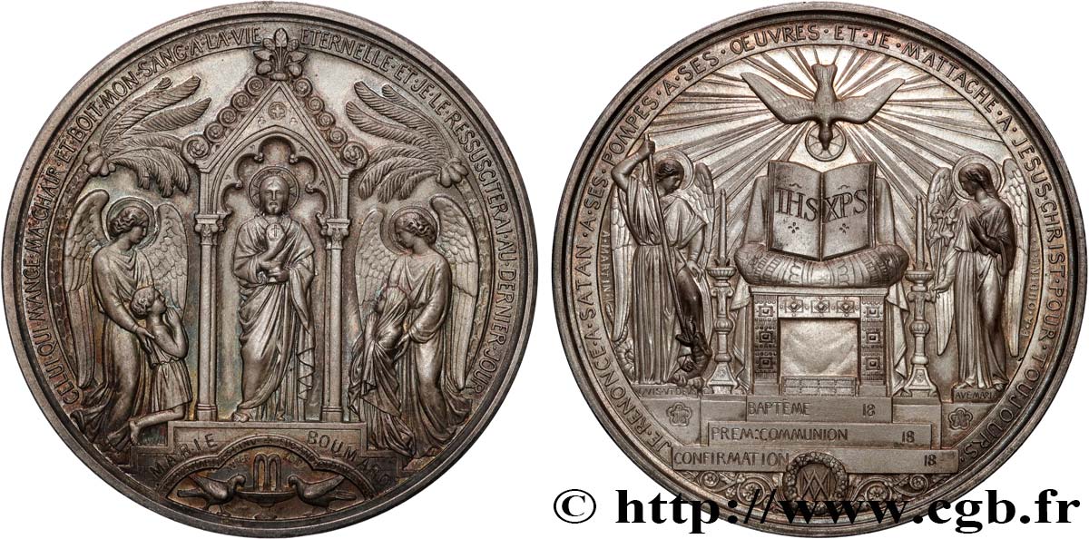 ZWEITES KAISERREICH Médaille de Baptême, Communion et Confirmation VZ