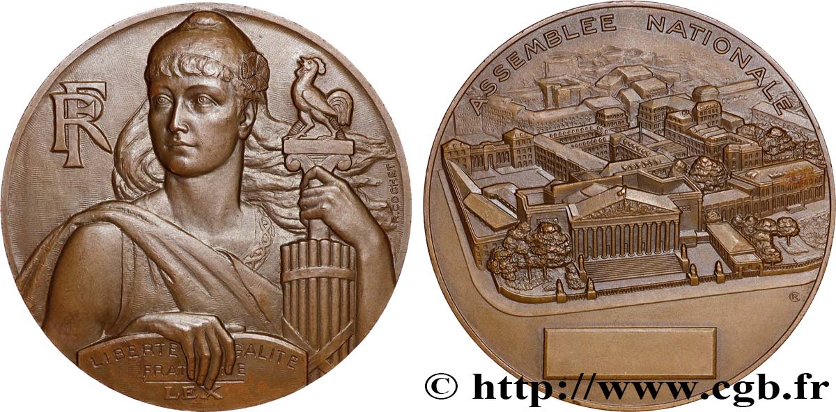 QUINTA REPUBLICA FRANCESA Médaille, Assemblée Nationale EBC