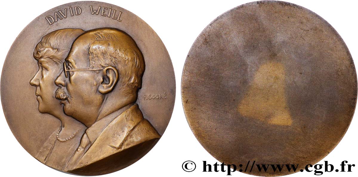 CUARTA REPUBLICA FRANCESA Médaille uniface, Famille David-Weill EBC