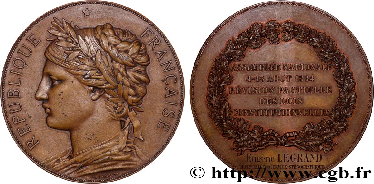 DRITTE FRANZOSISCHE REPUBLIK Médaille, Révision partielle des lois constitutionnelles fVZ/VZ