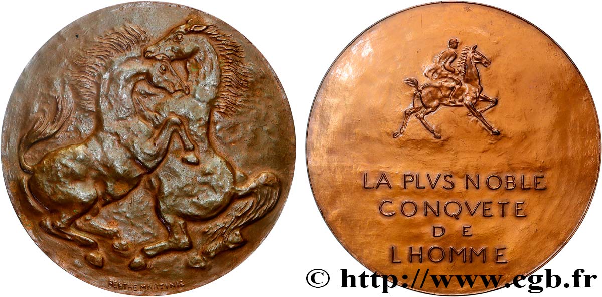 QUINTA REPUBLICA FRANCESA Médaille, Le cheval par Berthe Martinie EBC