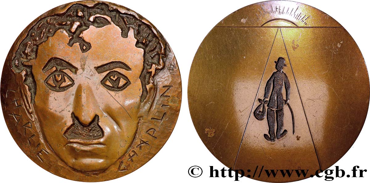 ARTISTES : MUSICIENS, PEINTRES, SCULPTEURS Médaille, Charlie Chaplin q.SPL