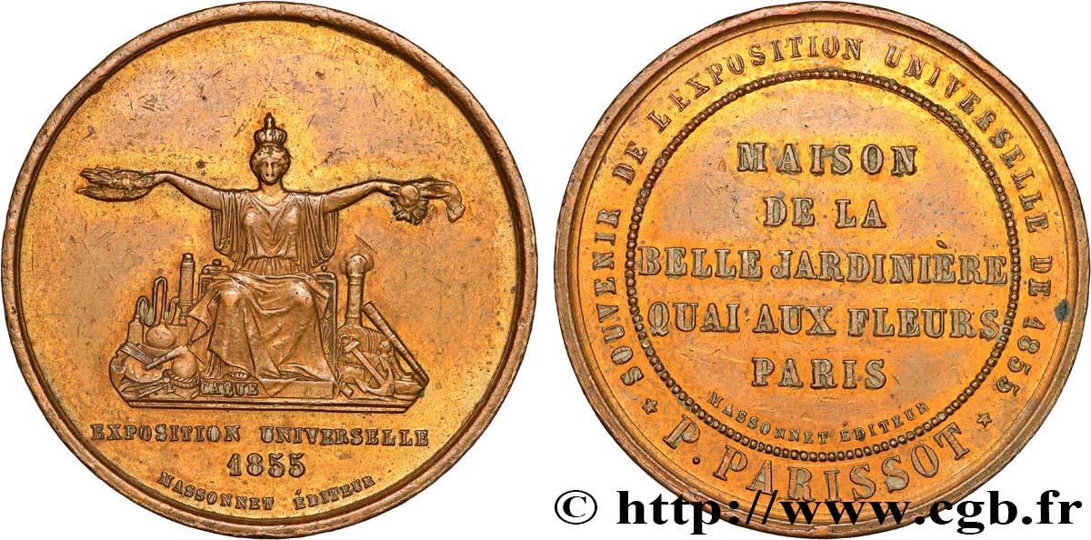 SECONDO IMPERO FRANCESE Médaille, Exposition universelle de 1855 FDC