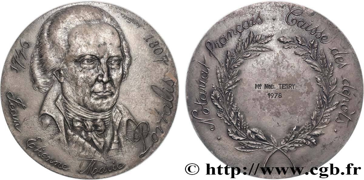 NOTAIRES DU XIXe SIECLE Médaille, Portalis, Caisse des dépôts fVZ