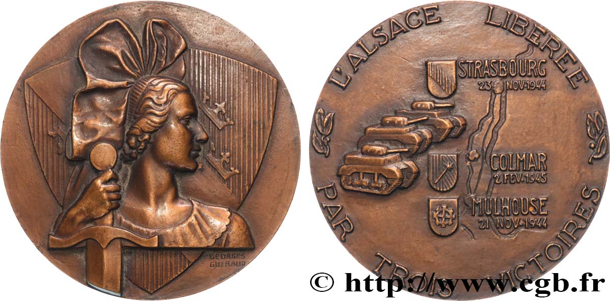 CINQUIÈME RÉPUBLIQUE Médaille, l’Alsace libérée TTB+