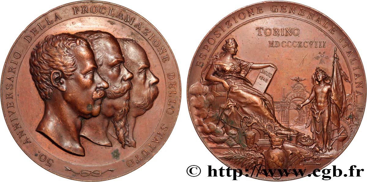 ITALIE - ROYAUME D ITALIE - HUMBERT Ier Médaille, Exposition générale italienne BB