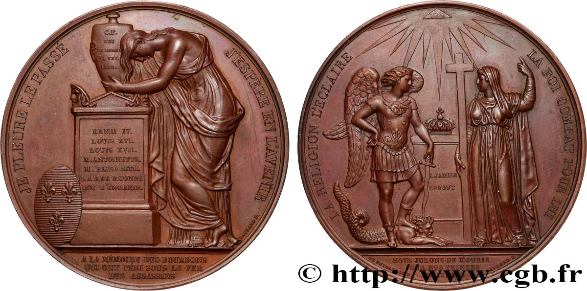 LUIS XVIII Médaille, Hommage aux Bourbons EBC