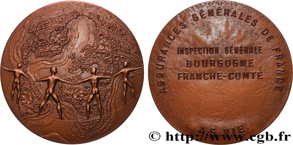 FUNFTE FRANZOSISCHE REPUBLIK Médaille, Assurances générales de France, A. G. Vie VZ