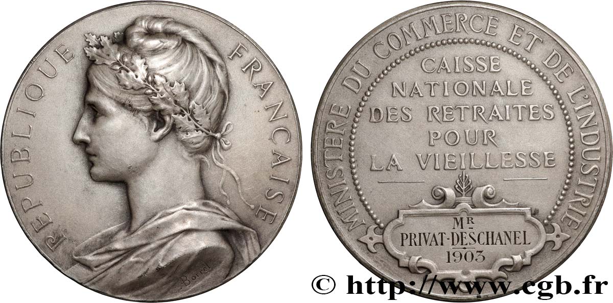 ASSURANCES Médaille, Caisse nationale des retraites pour la vieillesse TTB+