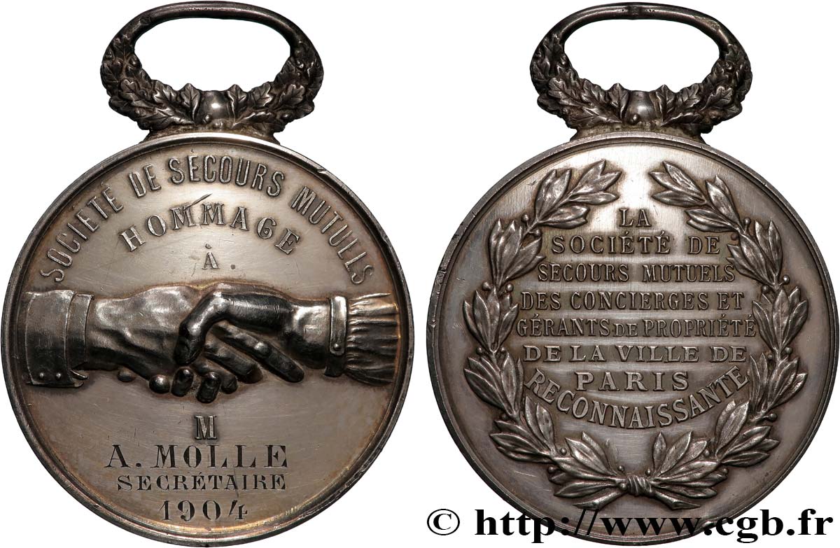 ASSURANCES Médaille, Secours mutuels des concierges et gérants de propriété AU