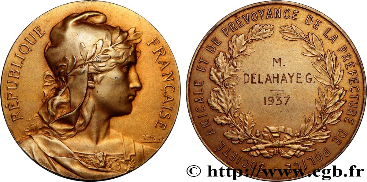 ASSURANCES Médaille, Société amicale et de prévoyance de la préfecture de police TTB+
