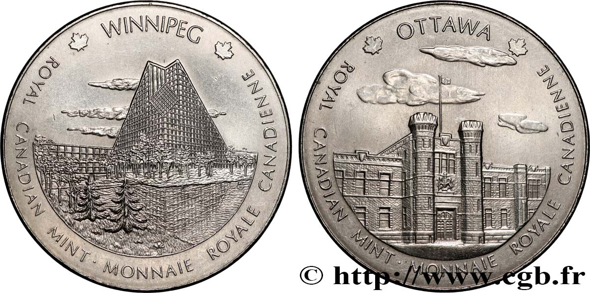 TOURISTIC MEDALS Médaille touristique, Monnaie royale canadienne, Winnipeg et Ottawa fVZ