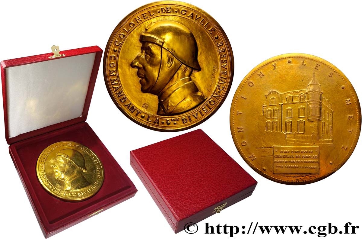 V REPUBLIC Médaille, Colonel de Gaulle, Montigny-les-Metz AU