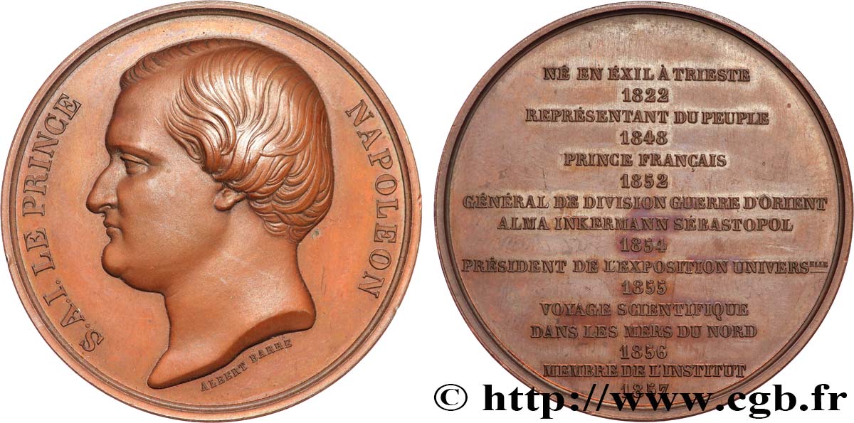 SEGUNDO IMPERIO FRANCES Médaille, Prince Napoléon EBC
