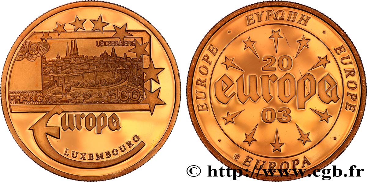 CINQUIÈME RÉPUBLIQUE Médaille, 100 Francs, Luxembourg SUP