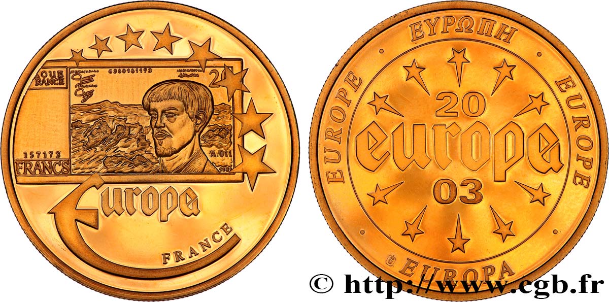 FUNFTE FRANZOSISCHE REPUBLIK Médaille, 20 Francs, France VZ