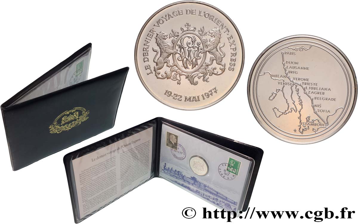 V REPUBLIC Enveloppe “timbre médaille”, Dernier voyage de l’Orient Express MS