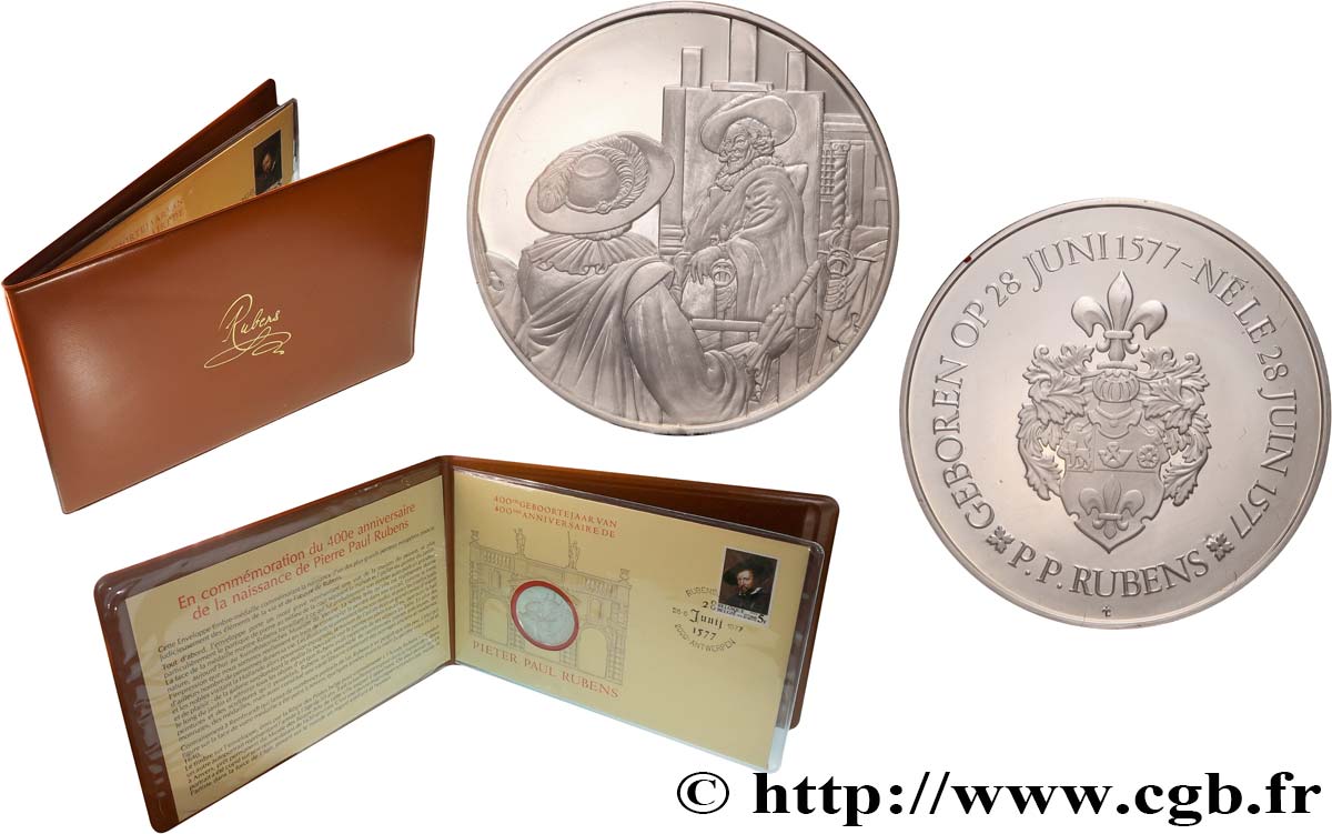 ARTISTES : GRAVEURS, PEINTRES, SCULPTEURS Enveloppe “Timbre médaille”, 400e anniversaire de la naissance de Pierre Paul Rubens BE