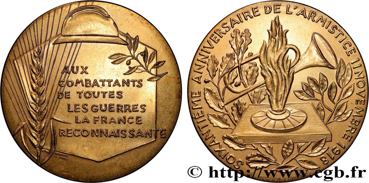 QUINTA REPUBBLICA FRANCESE Médaille, Soixantième anniversaire de l’armistice SPL