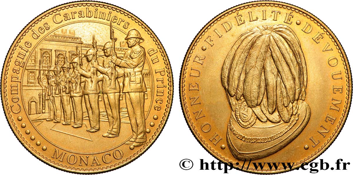 TOURISTIC MEDALS Médaille touristique, Compagnie des carabiniers du Prince, Monaco AU