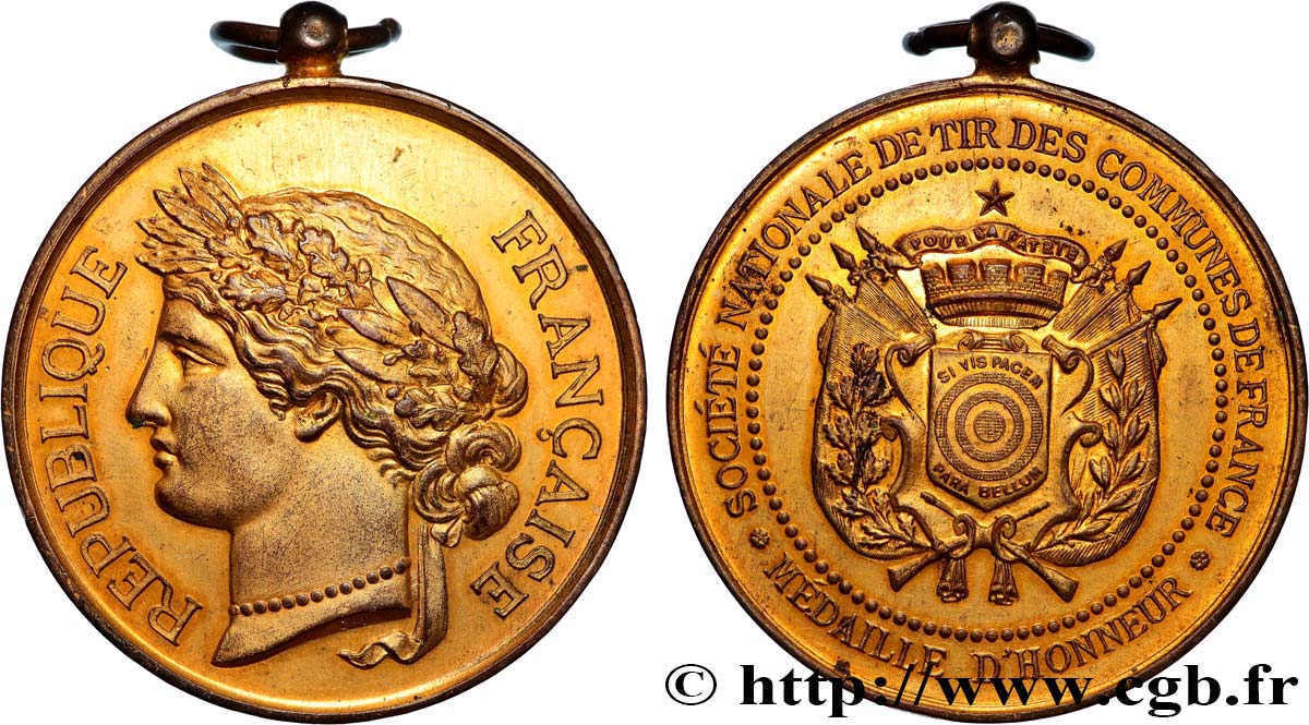 TIR ET ARQUEBUSE Médaille d’honneur, Société Nationale du Tir des communes de France XF