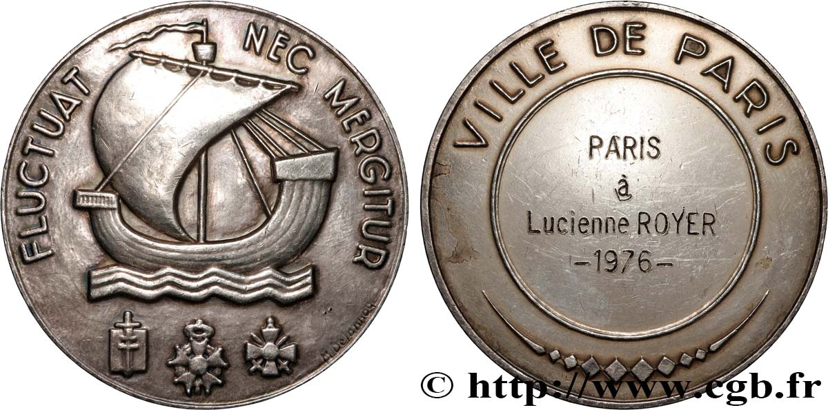 V REPUBLIC Médaille de la Ville de Paris, Fluctuac Nec Mergitur XF