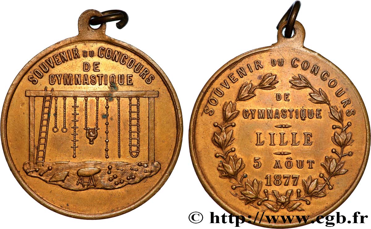 TROISIÈME RÉPUBLIQUE Médaille, Souvenir du concours de gymnastique TTB