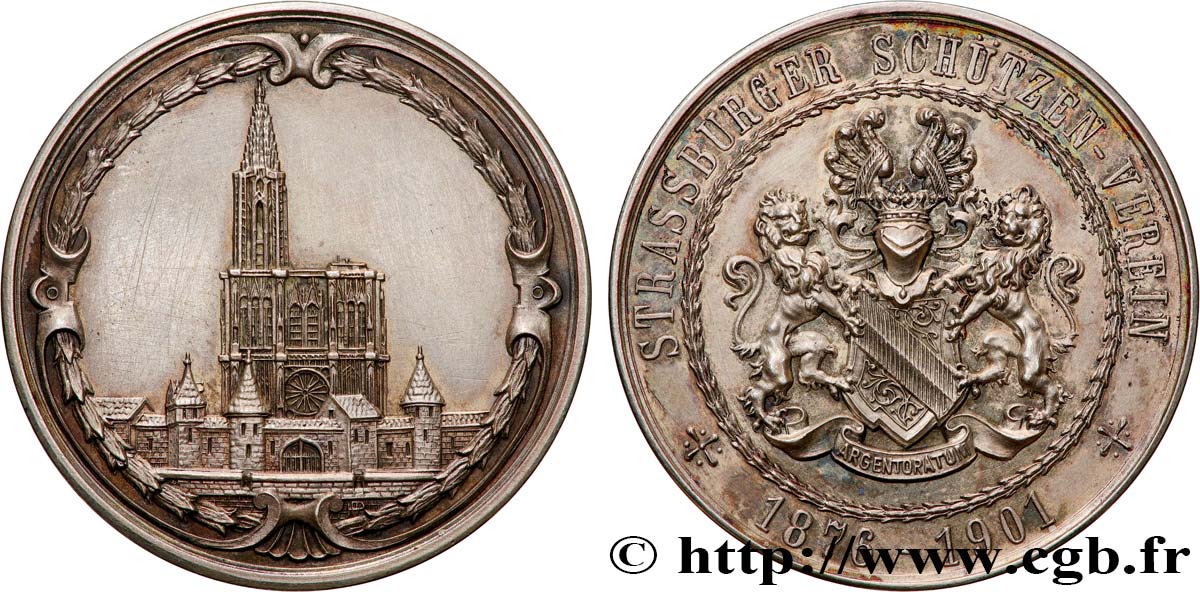 ALLEMAGNE - KÖNIGREICH PREUẞEN - WILHELM II. Médaille, Club de tir de Strasbourg fVZ