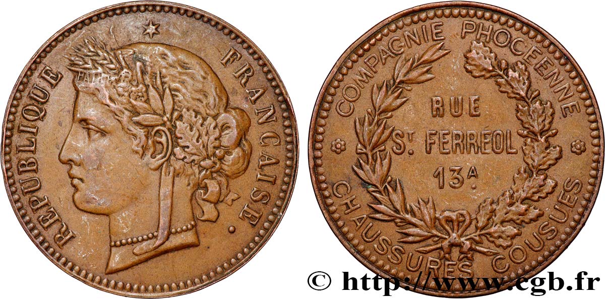 TERCERA REPUBLICA FRANCESA Médaille, Compagnie phocéenne MBC