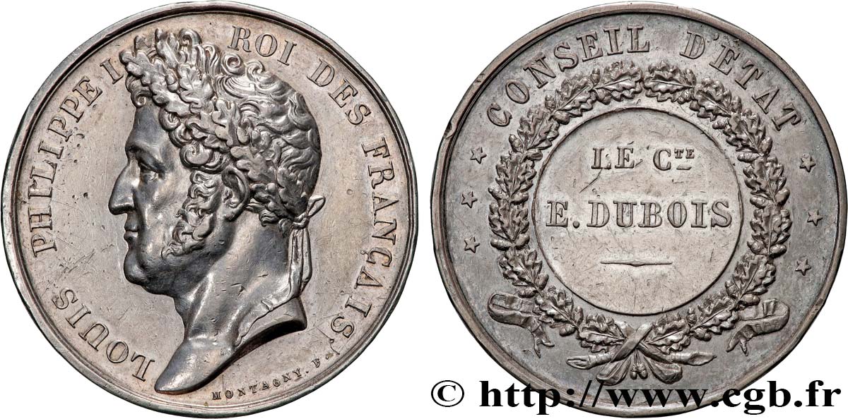 LOUIS-PHILIPPE I Médaille, Conseil d’État, Comte E. Dubois XF