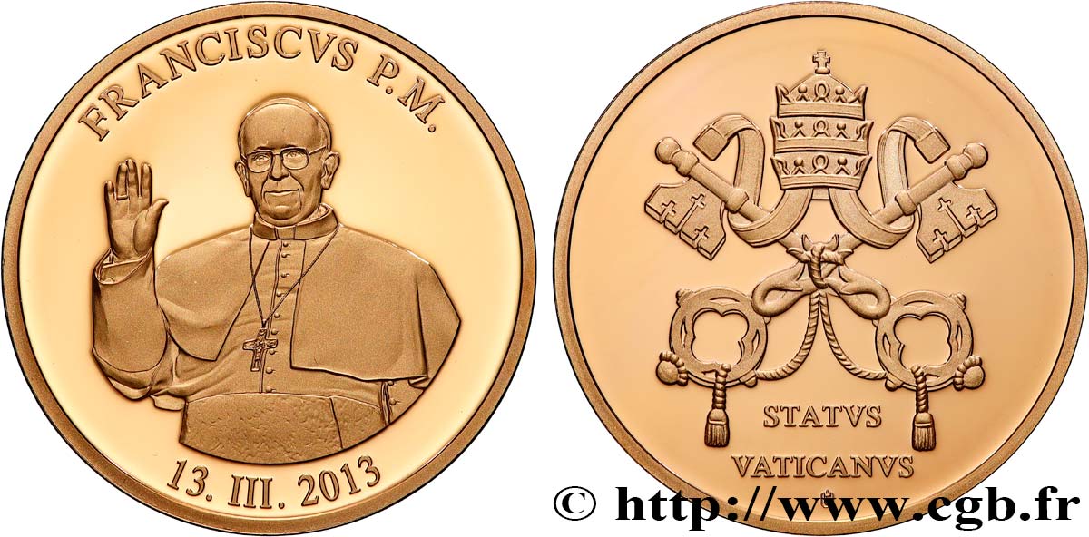 VATICAN AND PAPAL STATES Médaille, Pape François MS