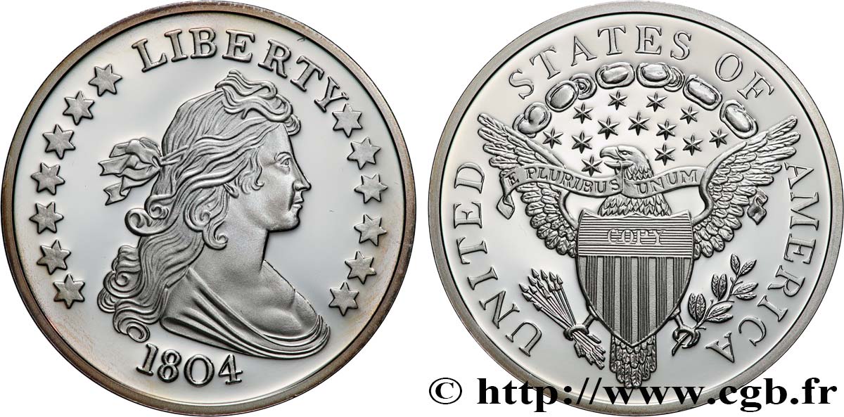 ÉTATS-UNIS D AMÉRIQUE Médaille, 1 Dollar Draped Bust, copy fST