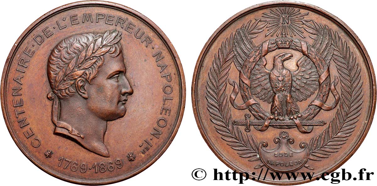 SEGUNDO IMPERIO FRANCES Médaille, Centenaire de l’empereur Napoléon Ier MBC