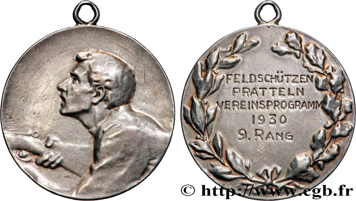 SUIZA - CANTÓN DE BASILEA Médaille, Association des gardes champêtres de Pratteln MBC+