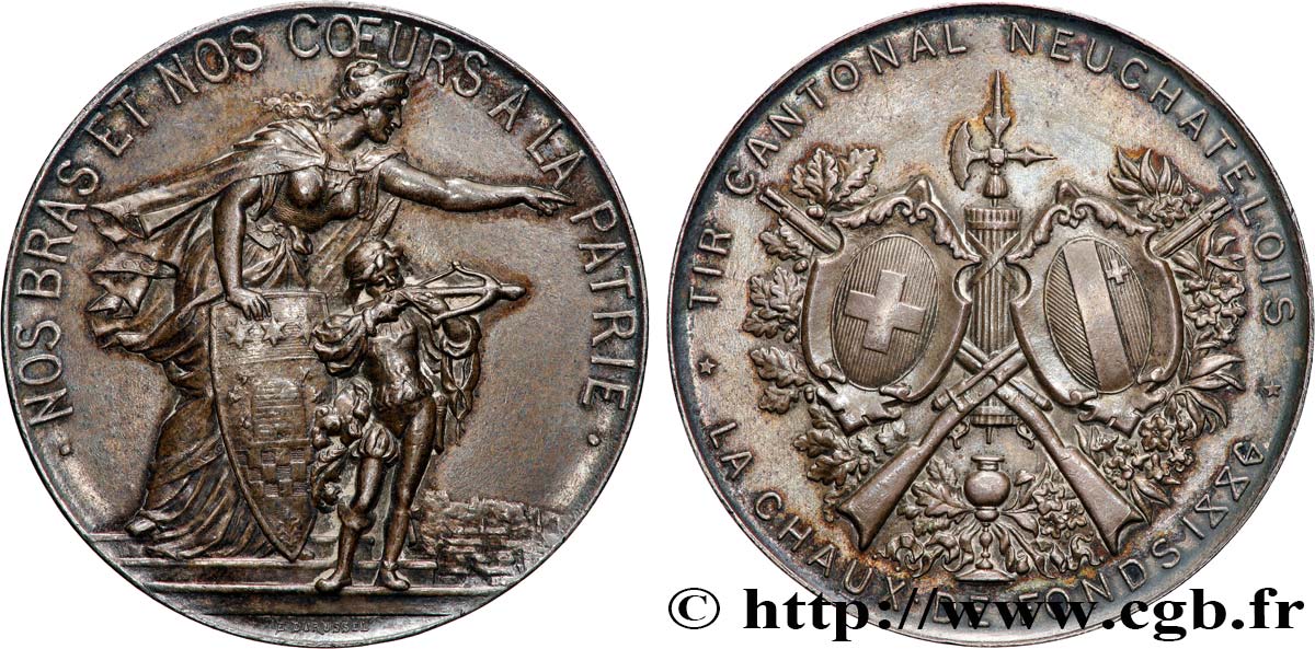 SUISSE - CANTON DE NEUCHATEL Médaille, Tir Cantonal neuchâtelois TTB+