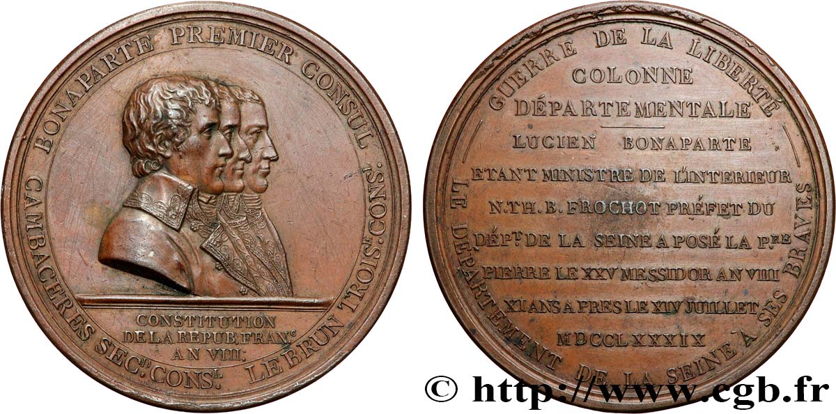 CONSULAT Médaille, Colonne Départementale TTB