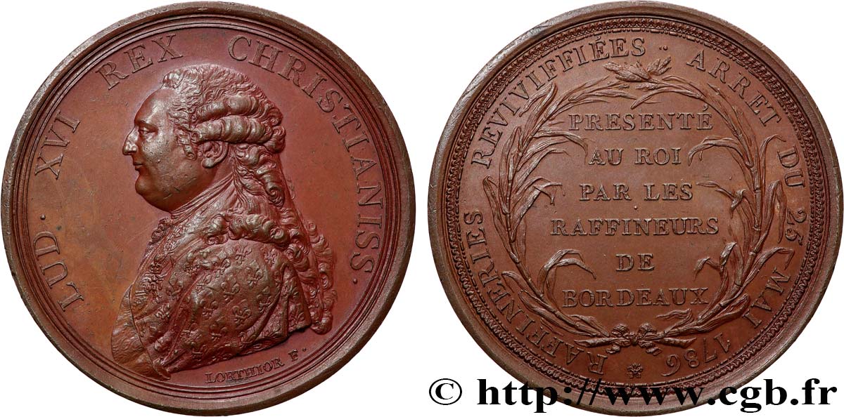 LOUIS XVI Médaille, Raffineurs de Bordeaux fVZ/VZ