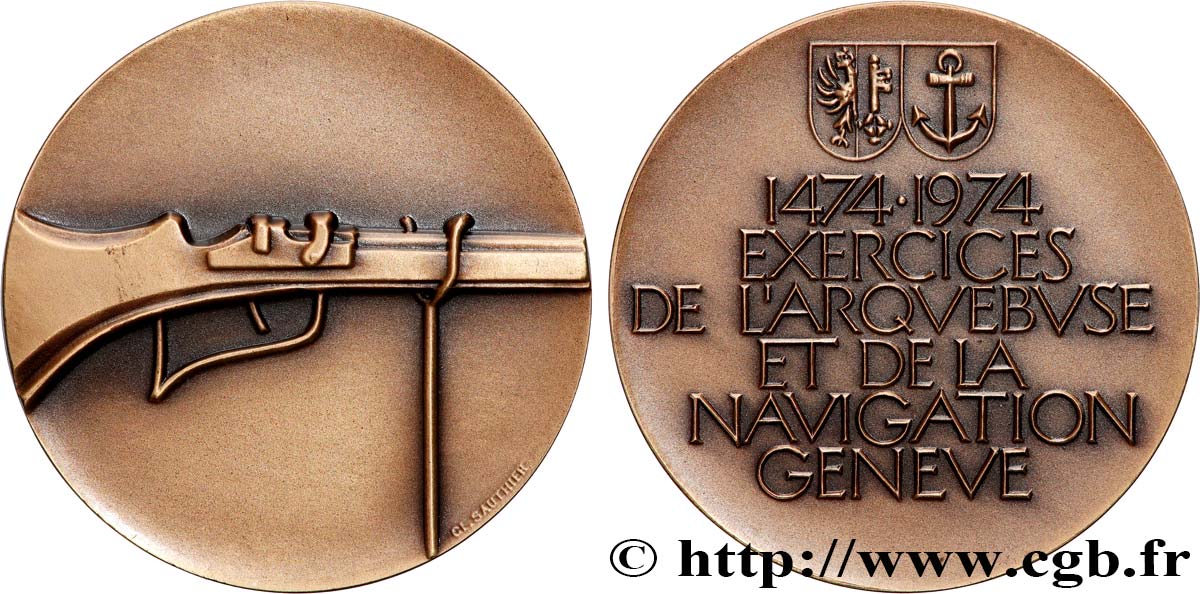 SWITZERLAND - CONFEDERATION OF HELVETIA Médaille, Exercices de l’arquebuse et de la navigation MS