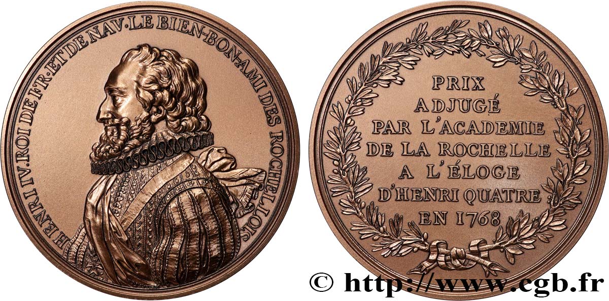 LOUIS XV DIT LE BIEN AIMÉ Médaille, Éloge d’Henri IV, refrappe VZ