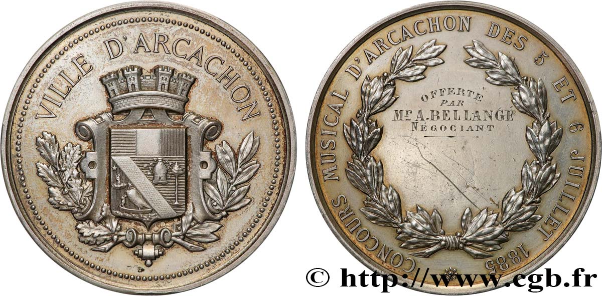 III REPUBLIC Médaille, Concours musical d’Arcachon XF