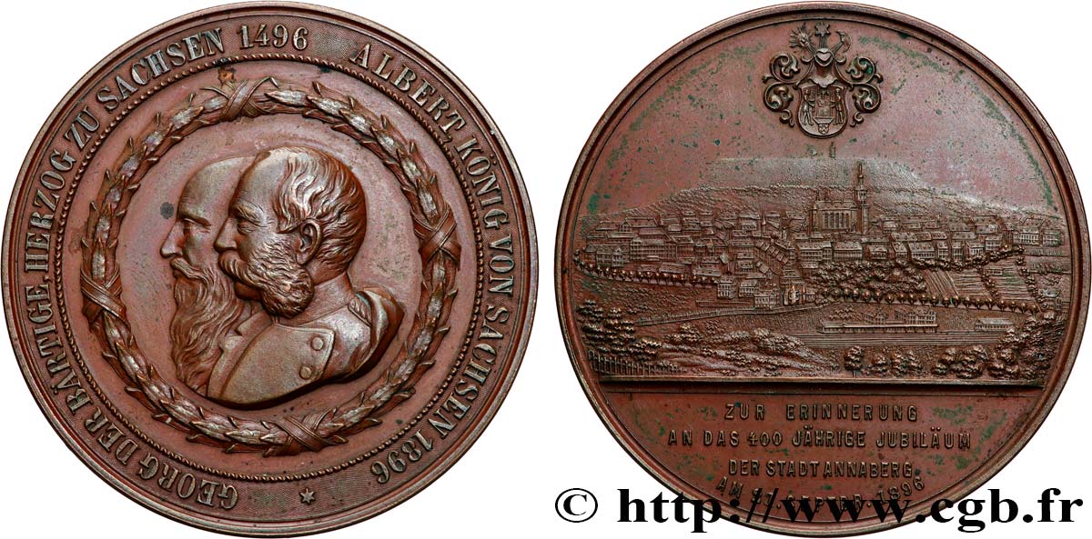 GERMANY - SAXONY Médaille, 400e anniversaire de la ville d’Annaberg AU