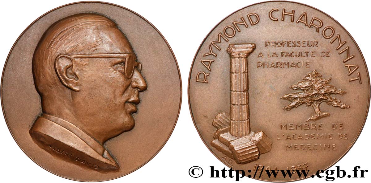 CUARTA REPUBLICA FRANCESA Médaille, Raymond Charonnat EBC