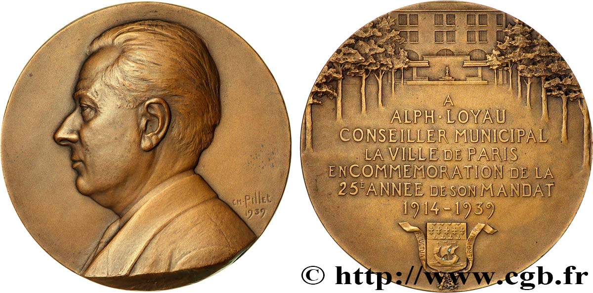 TERZA REPUBBLICA FRANCESE Médaille, Alphonse Loyau, 25e année de mandat q.SPL