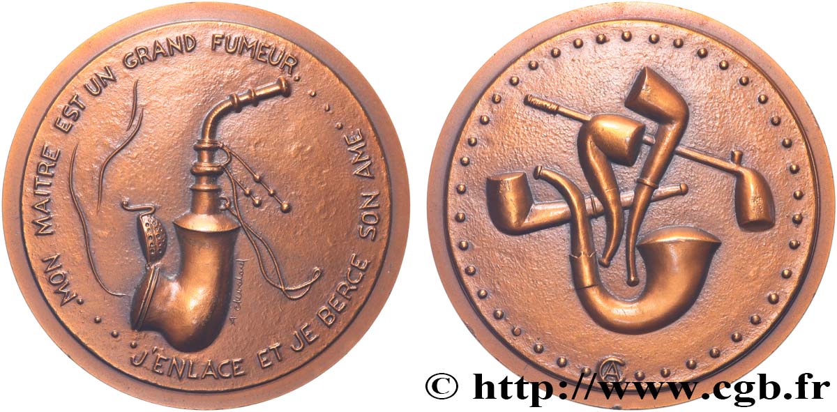 QUINTA REPUBLICA FRANCESA Médaille, La pipe, n°9 EBC