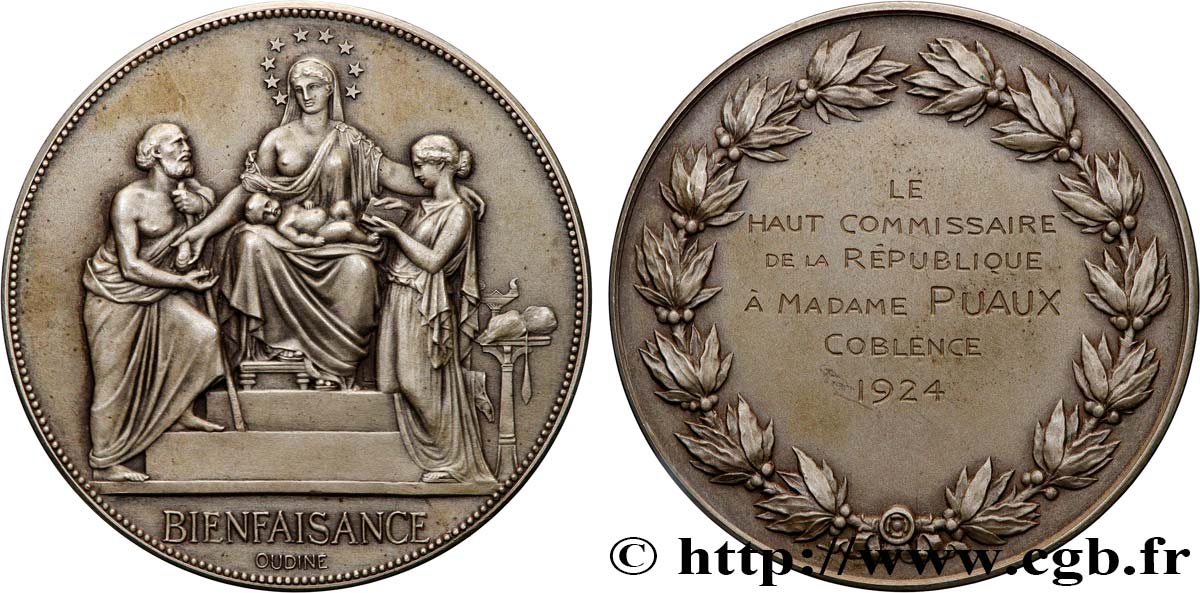 TERCERA REPUBLICA FRANCESA Médaille, Bienfaisance MBC+
