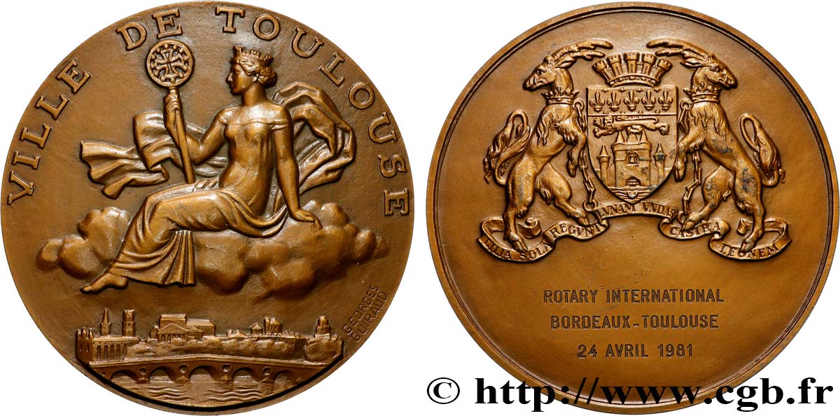 CINQUIÈME RÉPUBLIQUE Médaille, Rotary International Bordeaux-Toulouse SUP